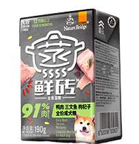 比瑞吉蒸鮮磚 全價(jià)成年期犬糧 鴨肉三文魚(yú)配方，添加枸杞子