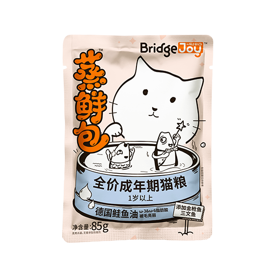 比瑞吉俱樂部蒸鮮包全價成年期貓糧 添加金槍魚三文魚