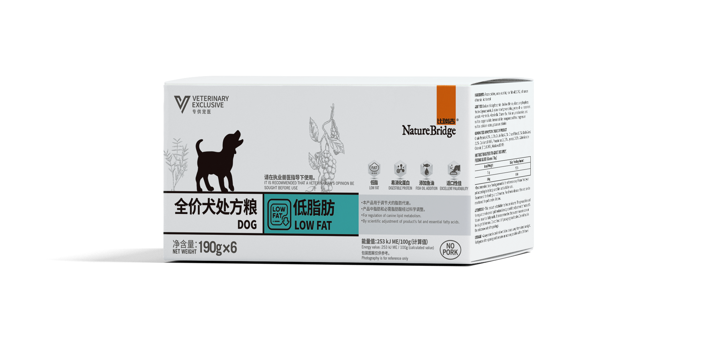 比瑞吉全價犬處方糧 低脂  利樂佳盒