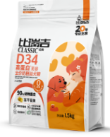 比瑞吉經典D34高蛋白無谷奶糕幼犬糧1.5kg